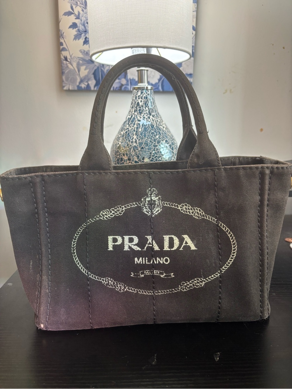 Prada Canapa Canvas Logo Mini Tote – Classic Nero (Black) - Picture 1 of 16